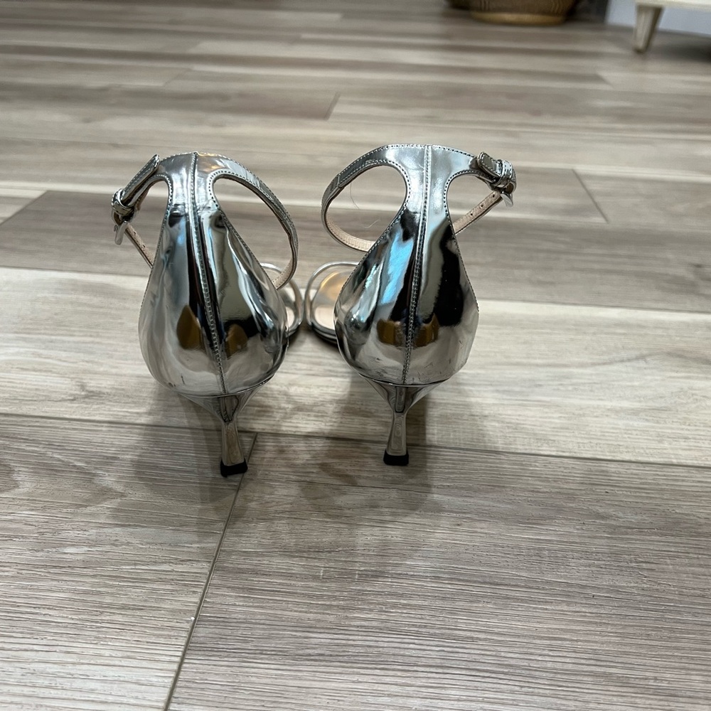 Prada Silver Kitten Heel Sandal | Size 38 - Picture 4 of 6